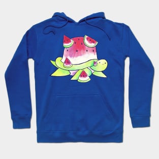 Watermelon Turtle Watercolor Hoodie